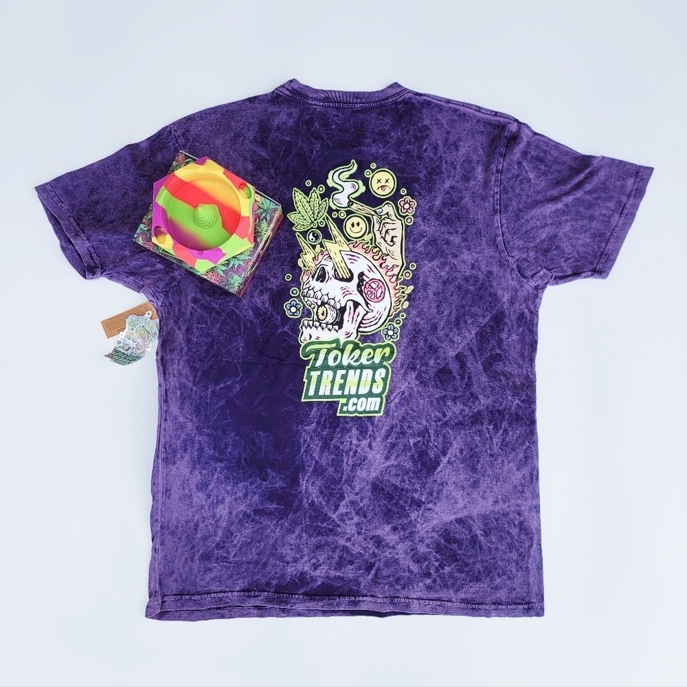 TokerTrends SmokeSesh Purple Tie-Dye Unisex T-Shirt & Bowlzer combo
